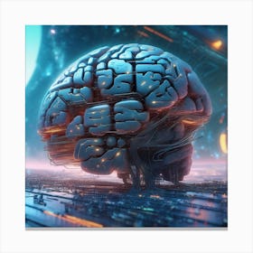 Futuristic Brain 36 Canvas Print