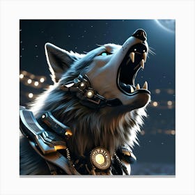 Wolf In Space Canvas Print