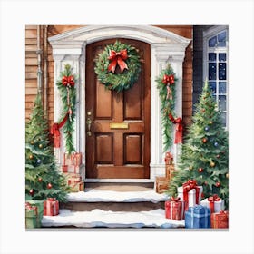 Christmas Door 194 Canvas Print