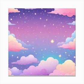 Sky With Twinkling Stars In Pastel Colors Square Composition 240 Canvas Print