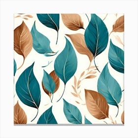 Seamless Pattern With Leaves 1 Canvas Print