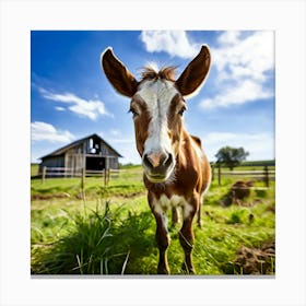 Head Horse Rural Farm Goat Nature Field Mammal Pony Animal Grass Cow Equestrian Pasture (6) Canvas Print