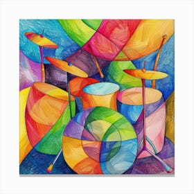 Colorful Drum Set Canvas Print