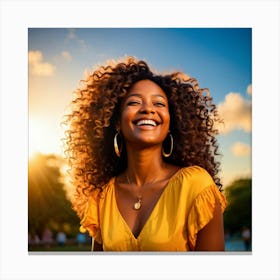 Smiling African American Woman 1 Canvas Print