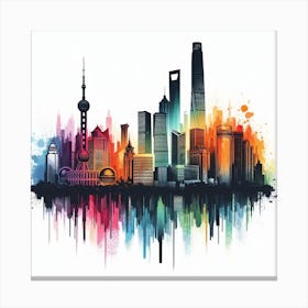 Shanghai Skyline 1 Canvas Print