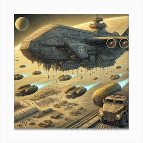 Tytan Class Dreadnought Carrying Ground Forces Iron Commonwealth Canvas Print