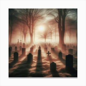 Graveyard At Night 18 Canvas Print