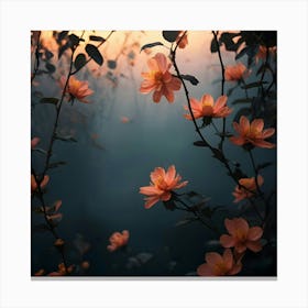 Flowers In The Mist Canvas Print