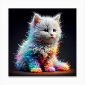 Rainbow Kitten Canvas Print