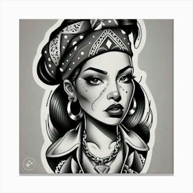 Tattoo Girl Canvas Print