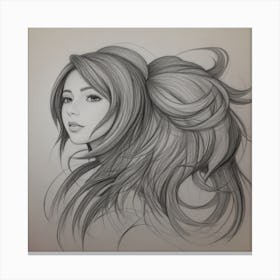 Girl With Long Hair 1 Canvas Print