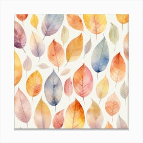 Watercolor Autumn Leaves 1 Canvas Print