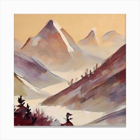 Firefly An Illustration Of A Beautiful Majestic Cinematic Tranquil Mountain Landscape In Neutral Col 2023 11 23t001653 Canvas Print