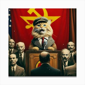 Communist Cat 2 Canvas Print