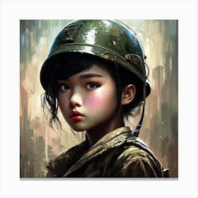 Asian Girl Soldier 1 Canvas Print