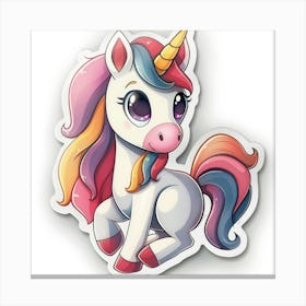 Unicorn Sticker 81 Canvas Print