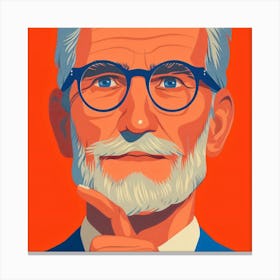 Portrait Of A Man With Glasses 1 Canvas Print