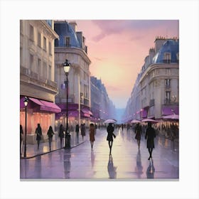 Paris At Dusk.1 1 Canvas Print