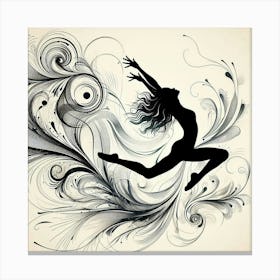 Line Art dancer silhouette 2 Canvas Print