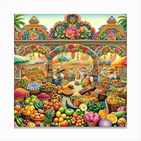 Fruit Market Canvas Print