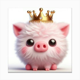 Pig With A Crown Canvas Print
