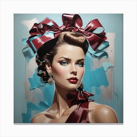 Dreamshaper V7 An Artwork Depicting A Woman Wearing A Bow In H 2 Canvas Print