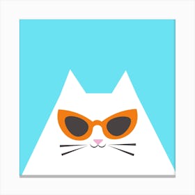 Cat In Sunglasses orange Canvas Print