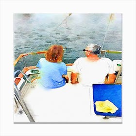 Couple On A Boat Canvas Print