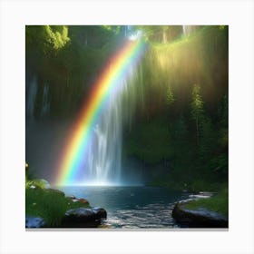 Rainbow In The Forest Canvas Print