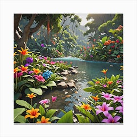 3d Jungle Canvas Print