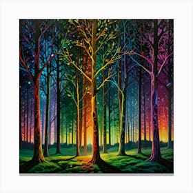 Leonardo Lightning Paralleled Prism Trees Art 0 Canvas Print