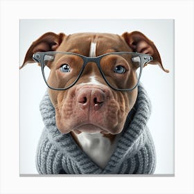 Dog With Glasses Canvas Print