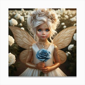 Fairy With Roses Canvas Print