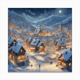 Christmas Village Art Print 2 Canvas Print