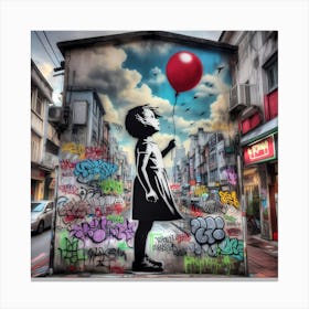 Girl With Red Balloon 1 Canvas Print