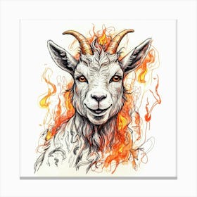 Goat On Fire 32 Canvas Print