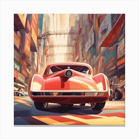 Classic Car In The City Canvas Print