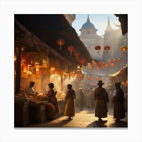 Chinese Market Canvas Print