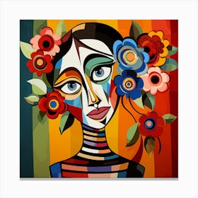 Woman With Flowers 9 Canvas Print