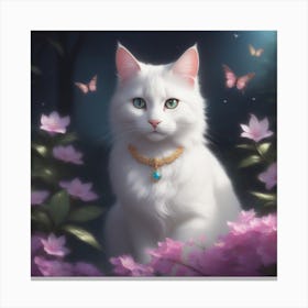 White Cat Canvas Print