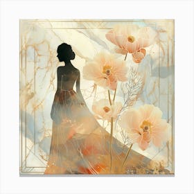 Portrait Of A Woman With Flowers 6 Canvas Print