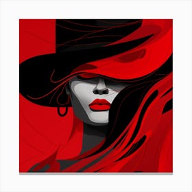 Woman In A Hat 9 Canvas Print