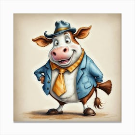 Cartoon Cow 27 Canvas Print