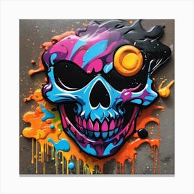 Colorful Skull 9 Canvas Print