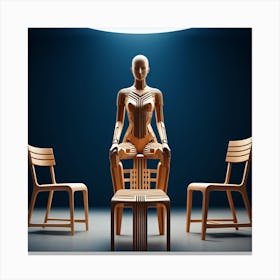 Mannequin Sitting On Chairs Canvas Print