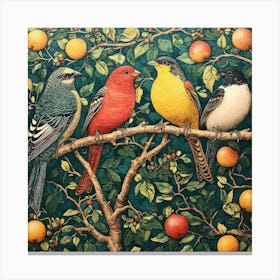 Birds On A Branch Art 5 Canvas Print