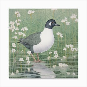 Ohara Koson Inspired Bird Painting Coot 3 Square Canvas Print