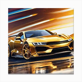 Golden Aston Martin 1 Canvas Print