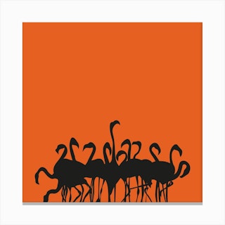 Flamboyance Orange Square Canvas Print