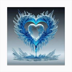 Heart silhouette in the shape of a melting ice sculpture 12 Canvas Print